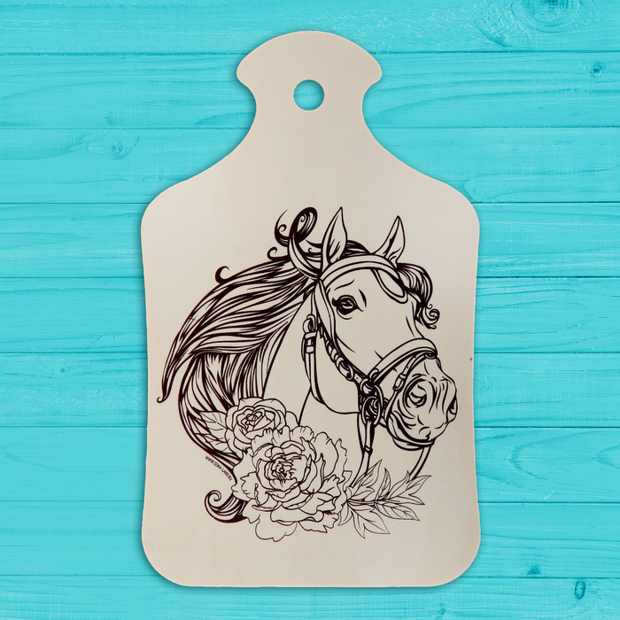 Доска для выжигания и росписи по дереву "Лошадка"