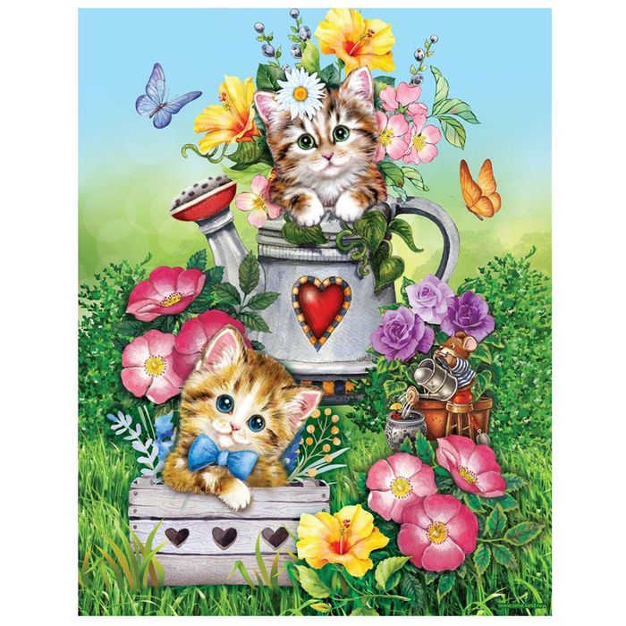 Вышивка лентами "Котята", 35 х 45 см