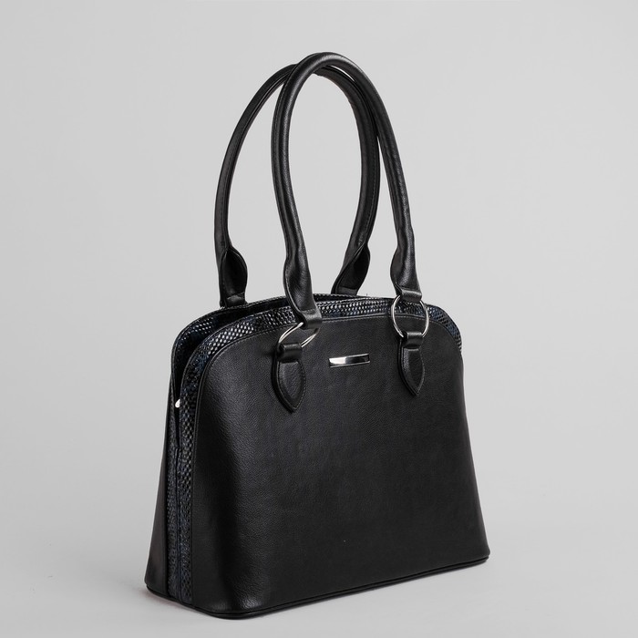 Сумка женская на молнии, 1 отдел, 1 наружный карман, чёрная