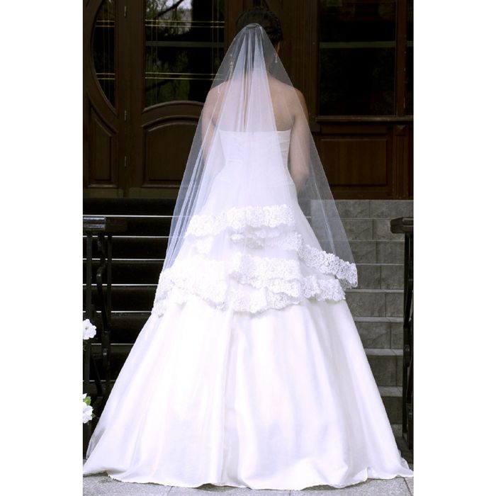 Фата «Луиза» с кружевом, без гребешка, айвори