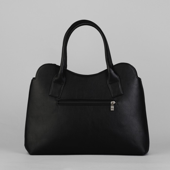 Сумка женская на молнии, 2 отдела, 1 наружный карман, чёрная