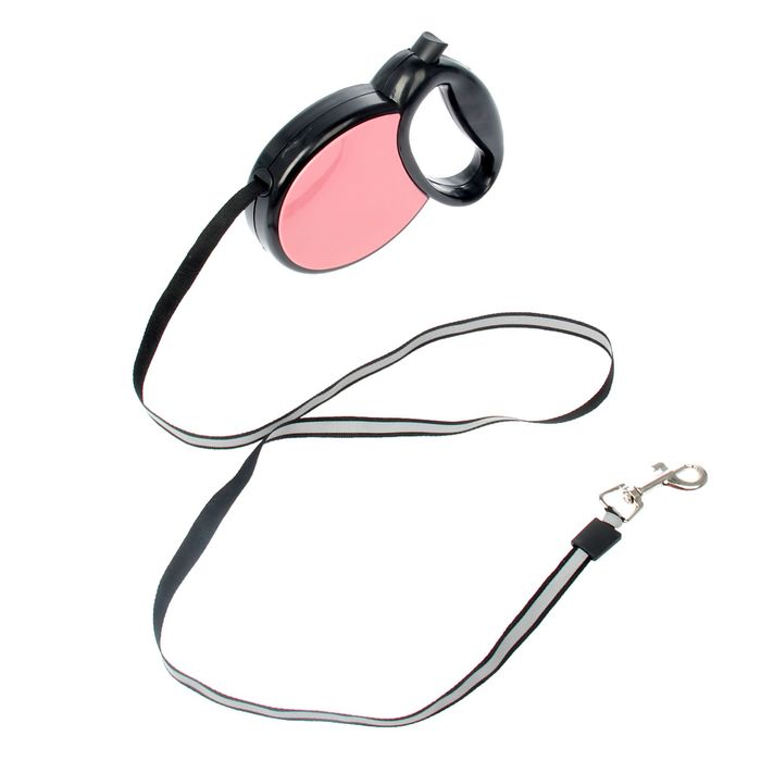 Рулетка 4,5 м до 35 кг со светоотражающей лентой, розовая