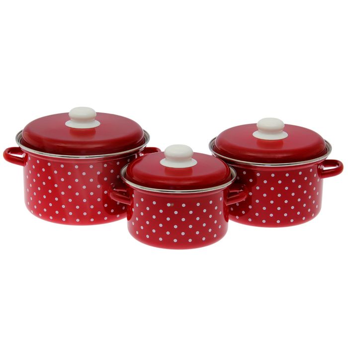 Набор кастрюль "Горох", 3 шт: 2 л, 3 л, 4 л