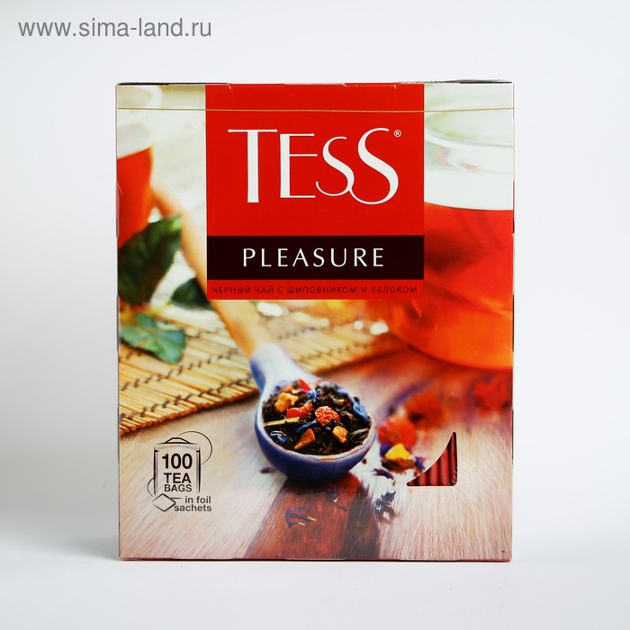 чай чёрный tess pleasure с шиповником и яблоком 100 г Чай Tess Pleasure, black tea, 100 х 1.5 г