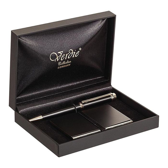 Набор VERDIE Ve-6BG шариковая ручка + визитница, деревянный футляр