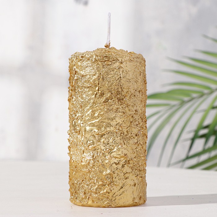 Свеча пенек снежный "золотой"