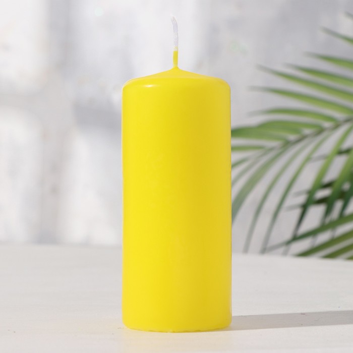 Свеча - цилиндр, 5х11,5 см, 25 ч, 175 г, желтая свеча цилиндр 5х11 5 см 25 ч 175 г бордовая