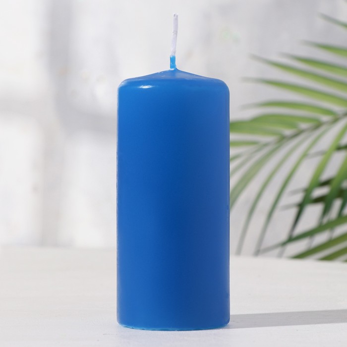 Свеча - цилиндр, 5х11,5 см, 25 ч, 175 г, синяя свеча цилиндр ароматическая лаванда 5х11 5см 25 ч 115 г синяя