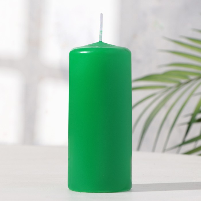 Свеча - цилиндр, 5х11,5 см, 25 ч, 175 г, зеленая свеча цилиндр 5х11 5 см 25 ч 175 г бордовая