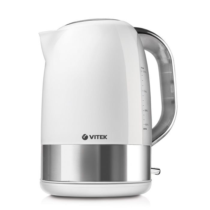 Чайник электрический Vitek VT-1125W, 2400 Вт, 1.7 л, белый
