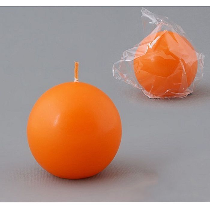 Свеча шар 80 оранжевый