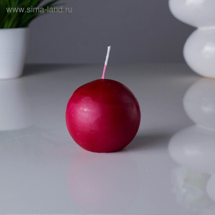 

Свеча-шар, 8 см, 12 ч, 240 г, бордовый