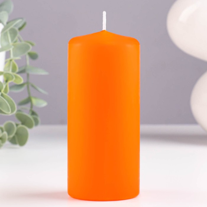Свеча - цилиндр ароматическая Апельсин, 5х11,5см, 25 ч, 115 г, оранжевая 