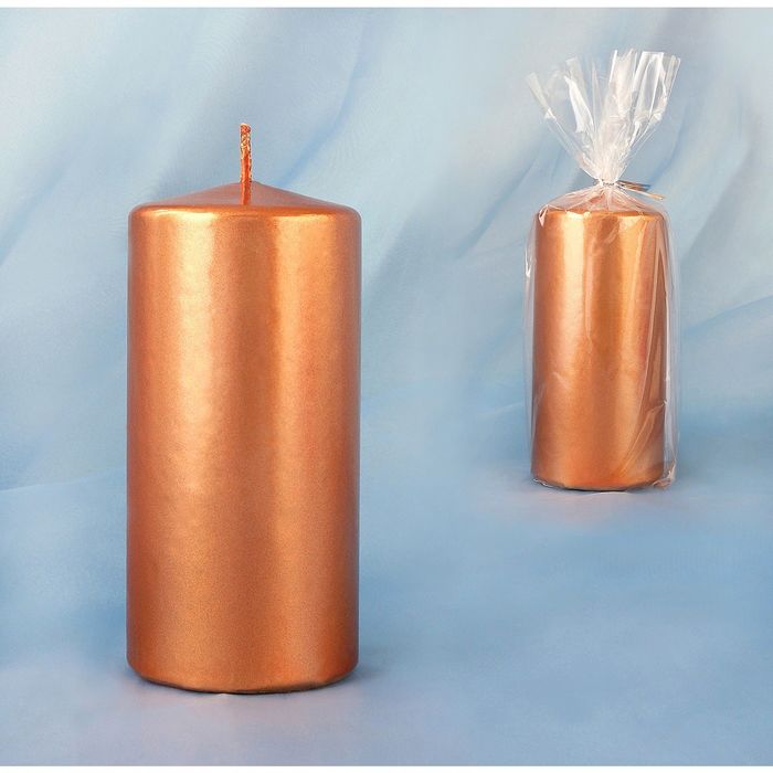 Свеча пенек 60x125 "бронзовый блеск"
