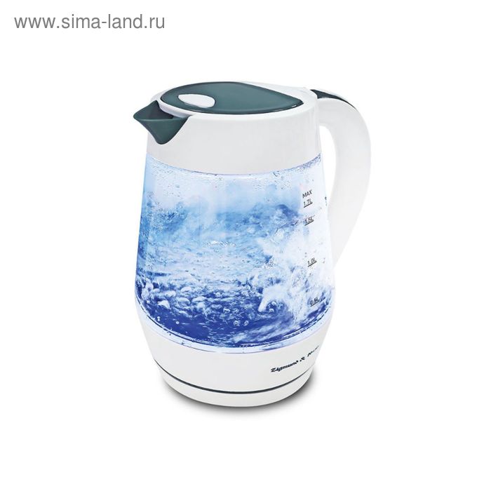 Чайник электрический Zigmund & Shtain KE-817, стекло, 1.7 л, 2200 Вт, белый