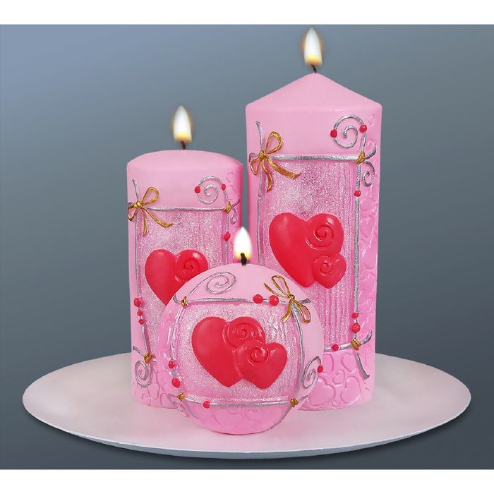 Набор свечей "сердечки"
