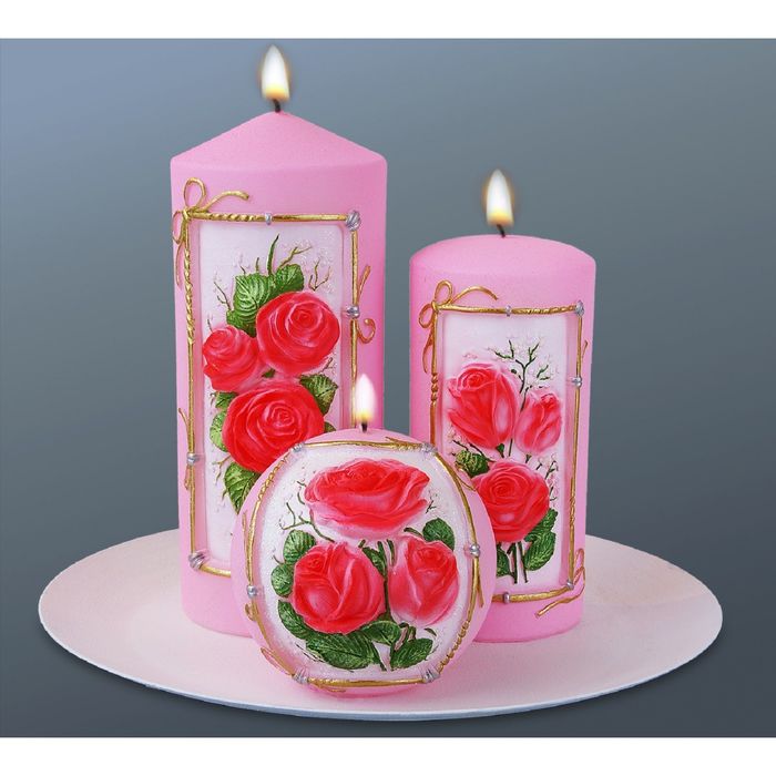 Набор свечей "букет роз"