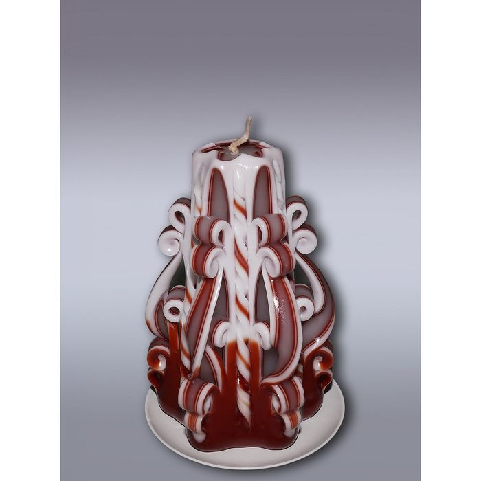 Свеча резная мини коричневая №1