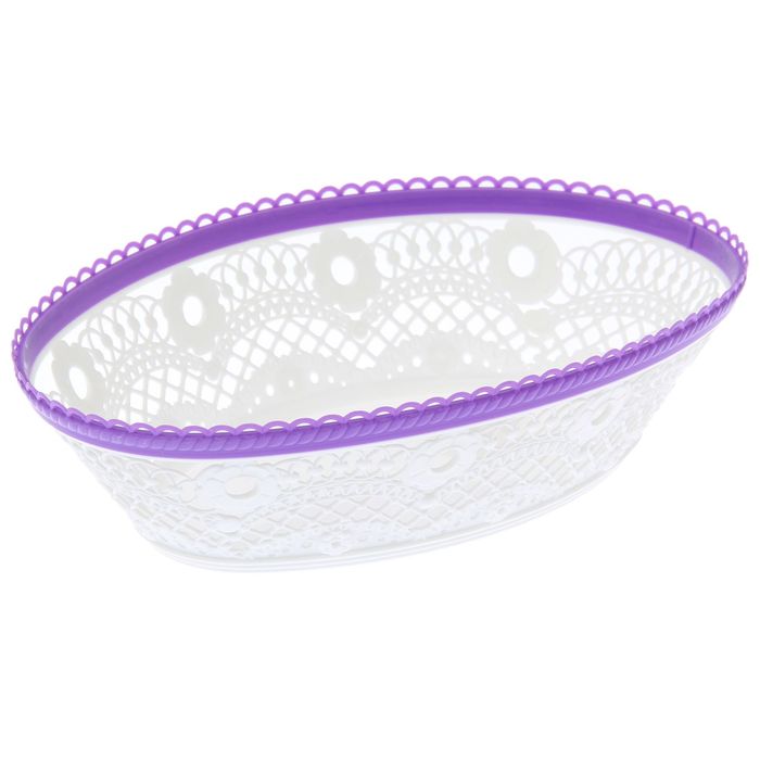 Ваза для хлеба и фруктов "Кружево", цвет бело-фиолетовый