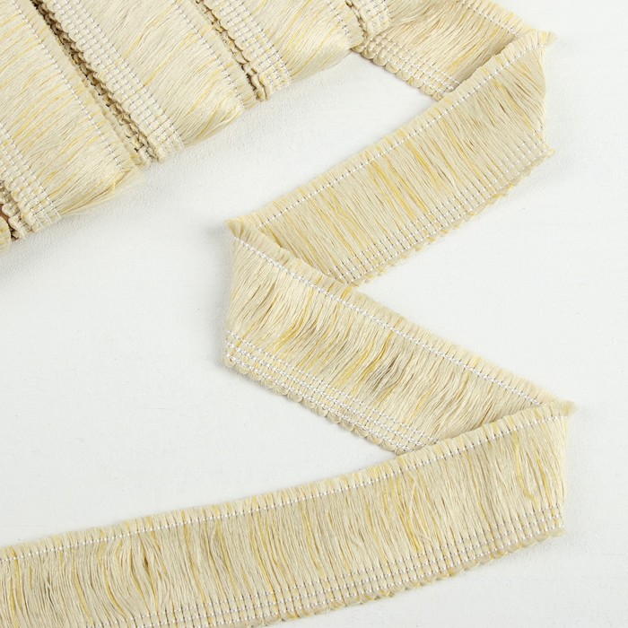 Тесьма "Бахрома", 4см, 12±1м, цвет белый/золотой
