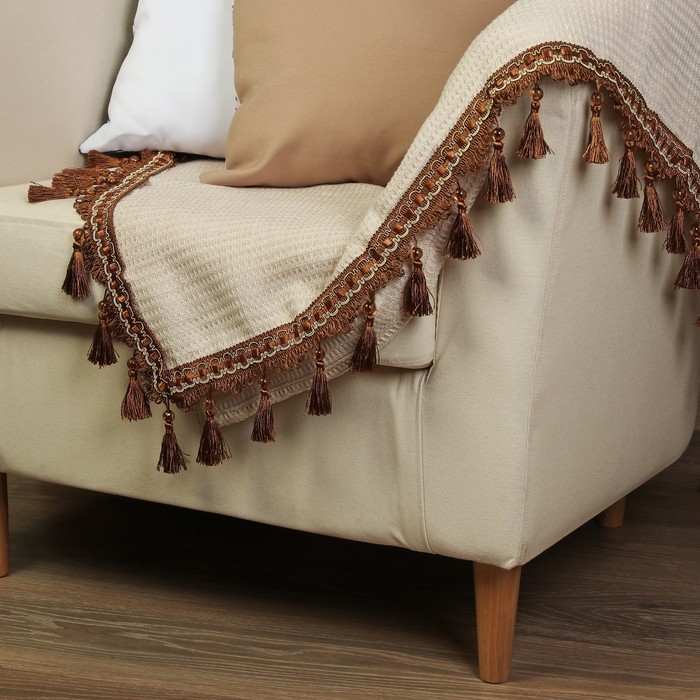 Тесьма "Кисть с лентой", 10см, 13±1м, цвет коричневый