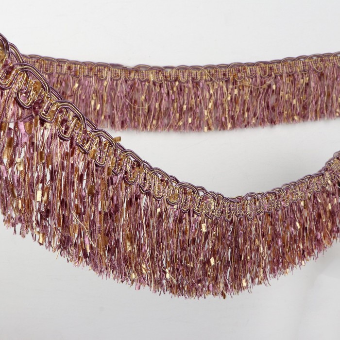 Тесьма "Бахрома", 10см, 12±1м, с ажуром, цвет сиреневый