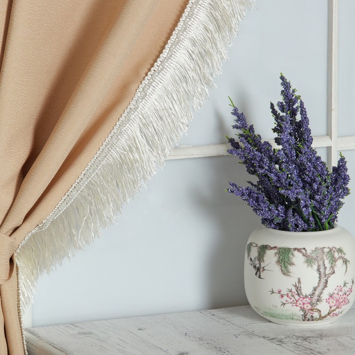 Тесьма "Бахрома", 6,5см, 12±1м, широкая, цвет белый