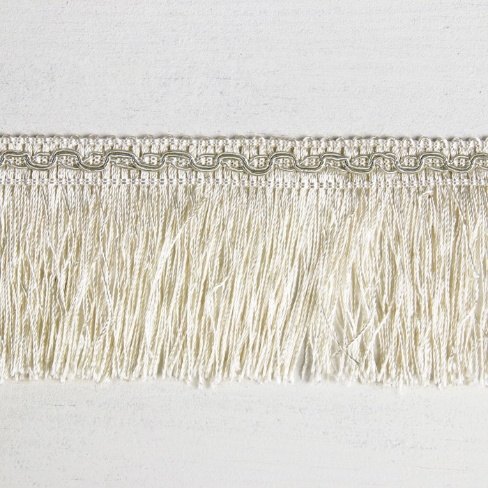 Тесьма "Бахрома", 6,5см, 12±1м, широкая, цвет белый