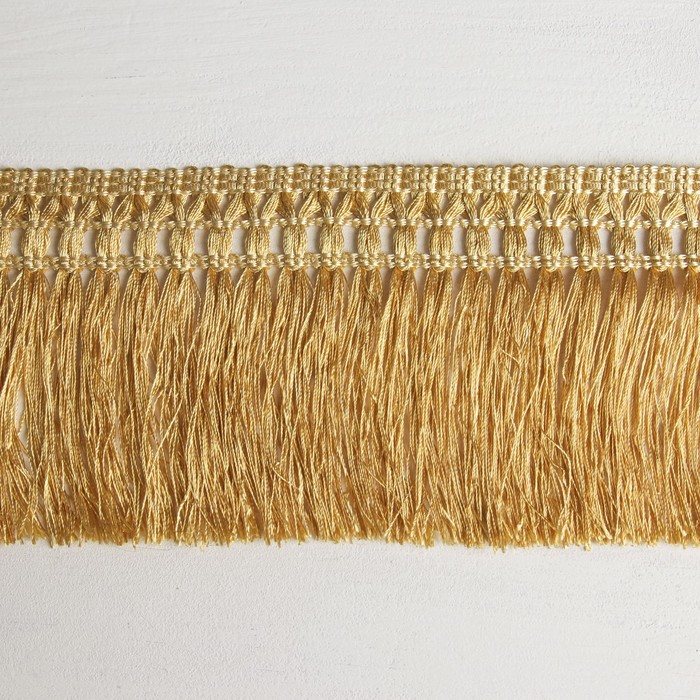 Тесьма "Бахрома", 12см, 12±1м, с двойной окантовкой, цвет светло-коричневый