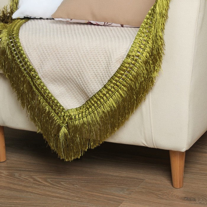 Тесьма "Бахрома", 12см, 12±1м, с двойной окантовкой, цвет зеленый