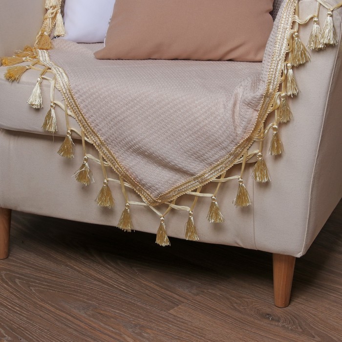 Тесьма "Переплетение кистей", 12±1м, цвет молочный