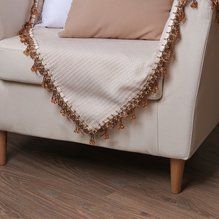 Тесьма "Колокольчики", 12±1м, цвет коричневый/бежевый