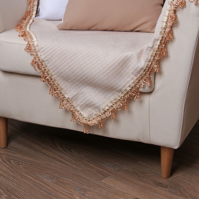 Тесьма "Колокольчики", 12±1м, цвет светло-коричневый/бежевый