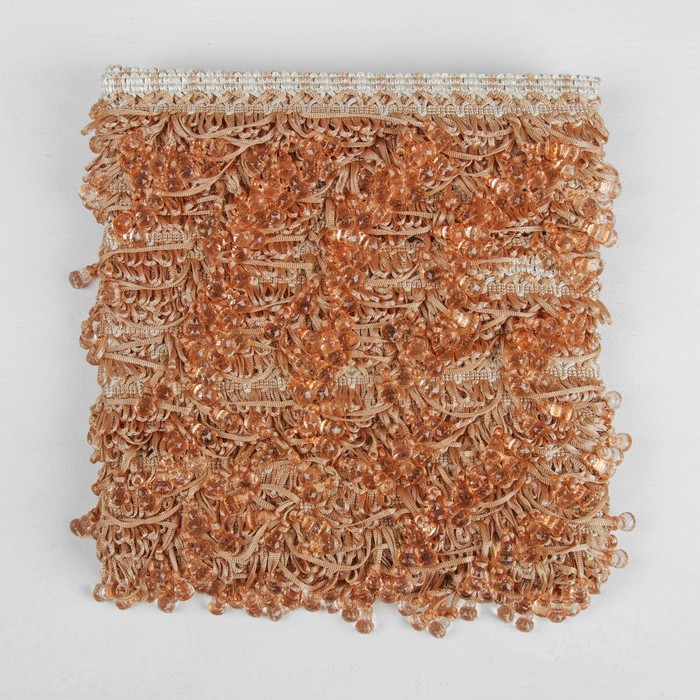 Тесьма "Колокольчики", 12±1м, цвет светло-коричневый/бежевый