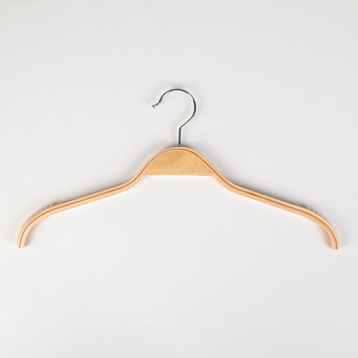 Вешалка-плечики с антискользящим покрытием, размер 42-44, цвет светлое дерево