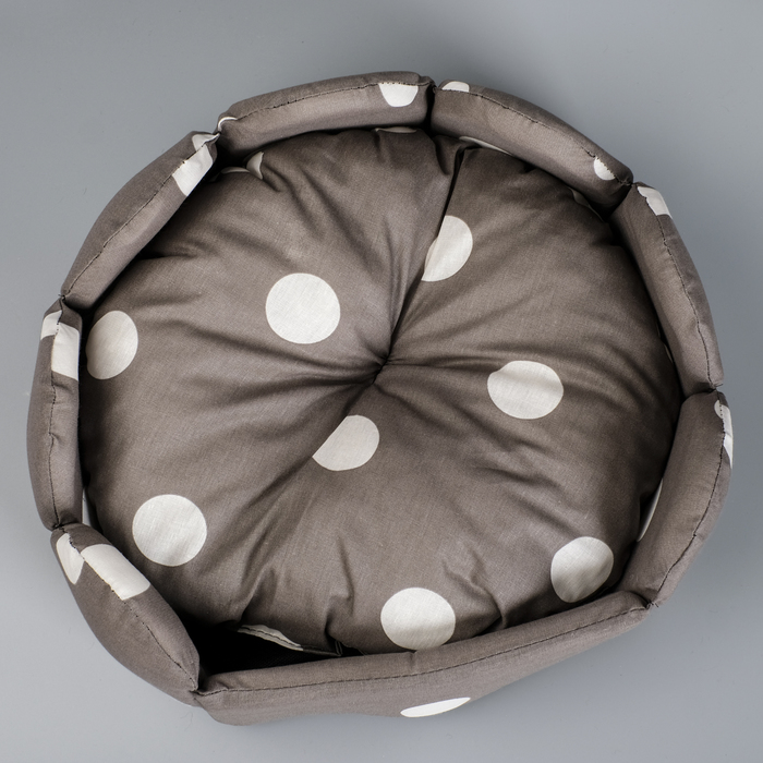 Лежанка "Кокетка" из поплина, 42х42х19 см микс цветов