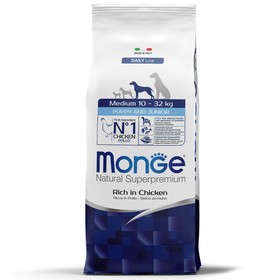 

Сухой корм Monge Dog Medium для щенков средних пород, курица, 12 кг.