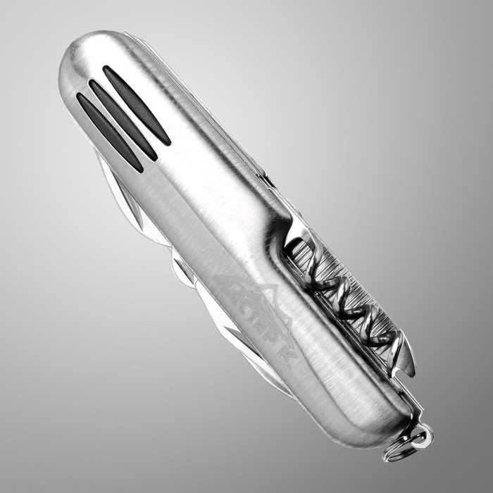 фото Нож швейцарский "осирис" 8в1, на рукояти 3 полоски, хром мастер к