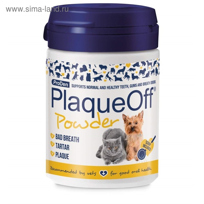 Средство для профилактики зубного камня ProDen PlaqueOff для собак и кошек, 40 г proden plaqueoff порошок 180 г 6 4 унции