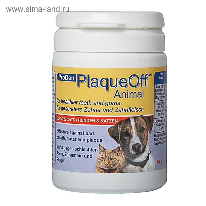 Средство для профилактики зубного камня ProDen PlaqueOff для кошек и собак, 180 г proden plaqueoff порошок 180 г 6 4 унции