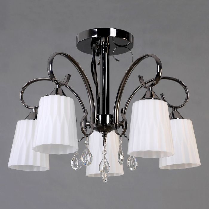 Люстра "Лакки" 5 ламп 60W Е27 черный/хром