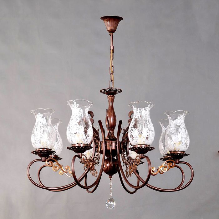 Люстра "Тритон" 8 ламп 60W Е14 коричневый