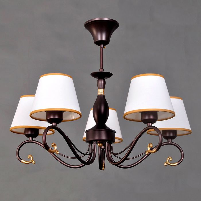 Люстра "Глорис" 5 ламп, коричневый/золото