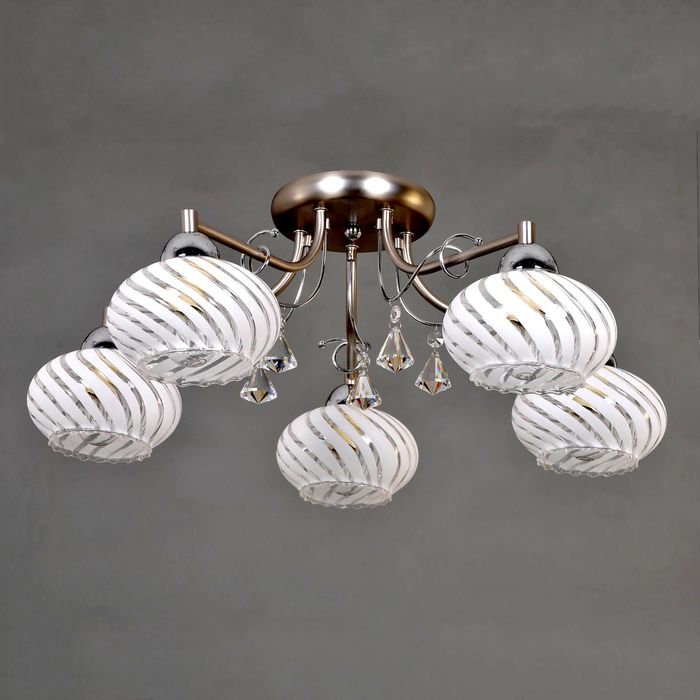 Люстра "Ниагара" 5 ламп 60W Е14 никель