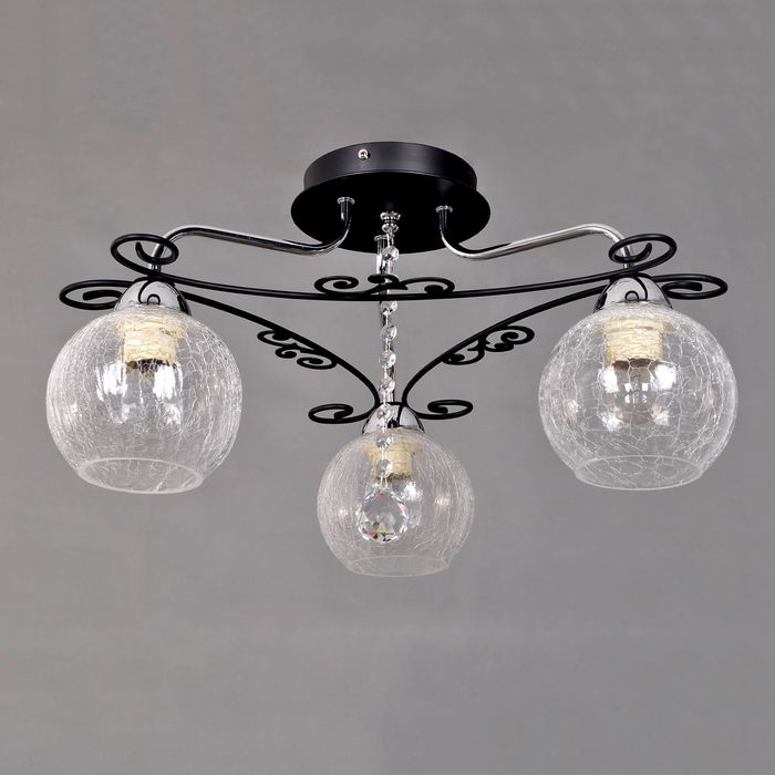 Люстра "Юнона" 3 лампы 60W Е27 хром/черный