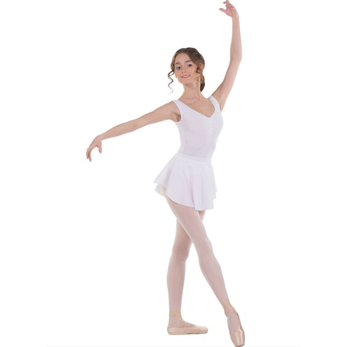 Юбка для гимнастики "Овал", укороченная по бокам, размер 36, цвет белый