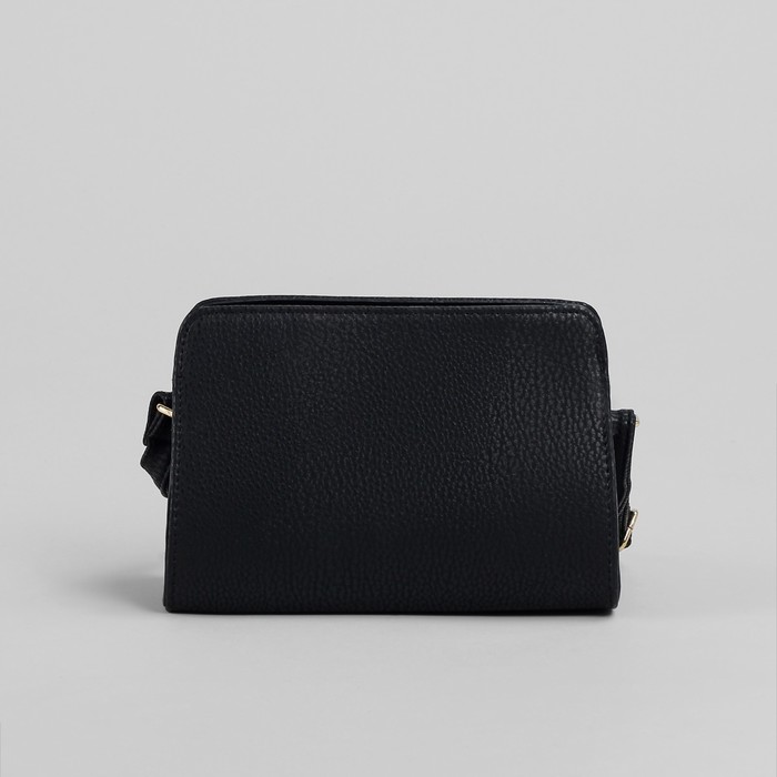 Сумка женская на молнии "Бант", 1 отдел с перегородкой, регулируемый ремень, чёрная