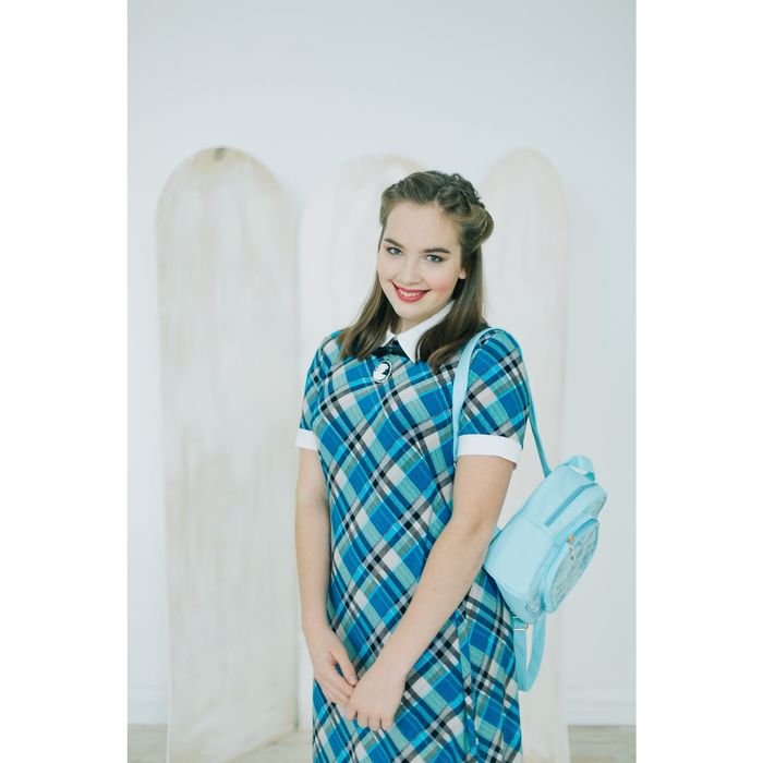 Рюкзак молодёжный на молнии "Цветы", 1 отдел, 2 наружных и 2 боковых кармана, голубой