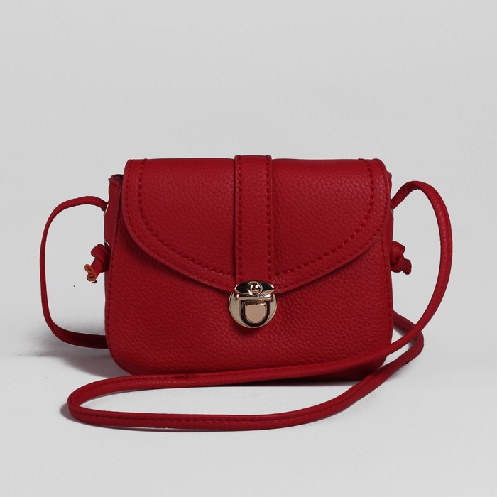 Сумка женская на клапане "Келли", 1 отдел, длинный ремень, красная