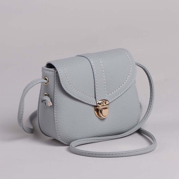 Сумка женская на клапане "Келли", 1 отдел, длинный ремень, серая